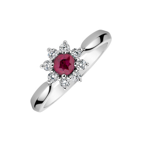 Prsteň s rubínom a diamantmi Starlet Blossom