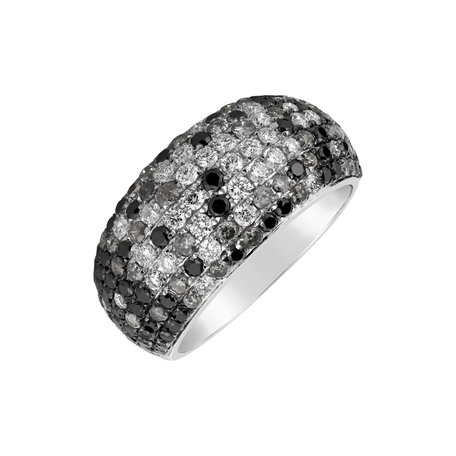 Prsteň s čiernymi a bielymi diamantmi Marwan