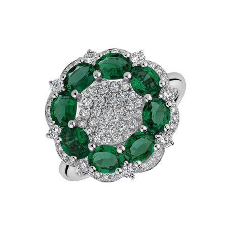 Prsteň s diamantmi a smaragdmi Cadmium Green