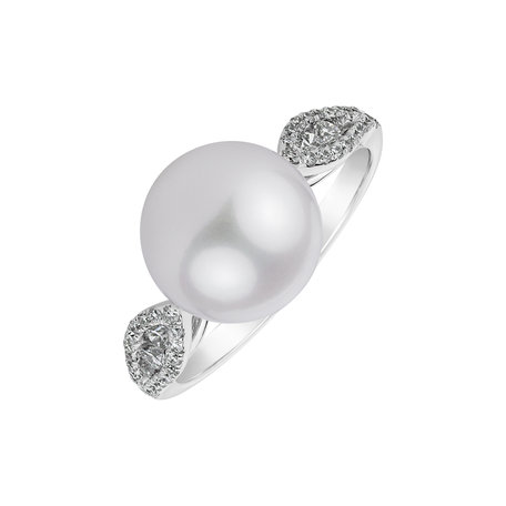 Prsteň s perlou a diamantmi Fantasy Pearl