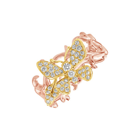 Prsteň s diamantmi Goldie Butterfly