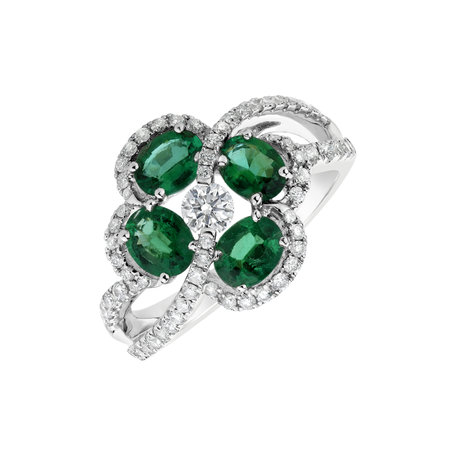 Prsteň s diamantmi a smaragdmi Lourdes