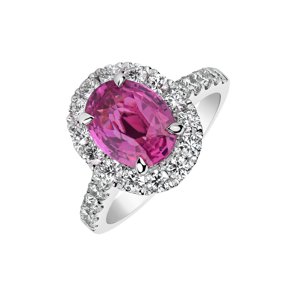 Prsteň s zafírom diamantmi Royal Blush