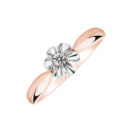 Prsteň s diamantom Flower Vibes