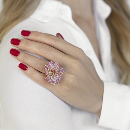 Prsteň s diamantmi a zafírmi Star Orchid