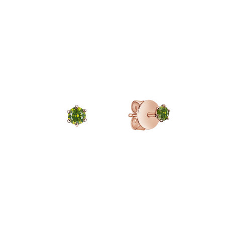 Náušnice s zeleným diamantom Vesper Romance
