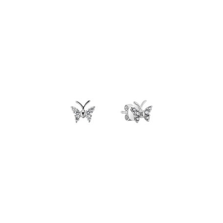 Náušnice s diamantmi Diamond Butterfly