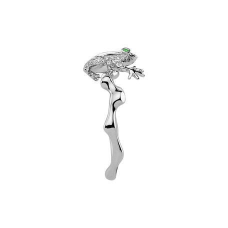 Prsteň s diamantmi a granátmi Noble Frog