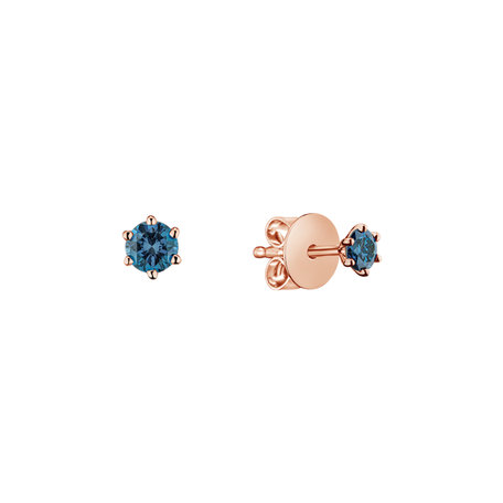 Náušnice s modrým diamantom Vesper Romance
