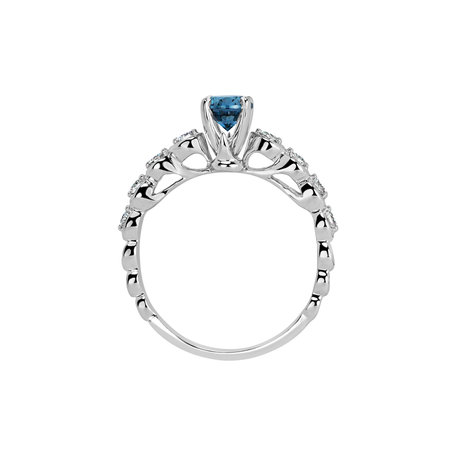 Prsteň s modrým diamantom a bielymi diamantmi Regal Lie