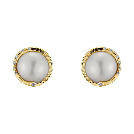 Náušnice s perlou a diamantom Hecate Pearls