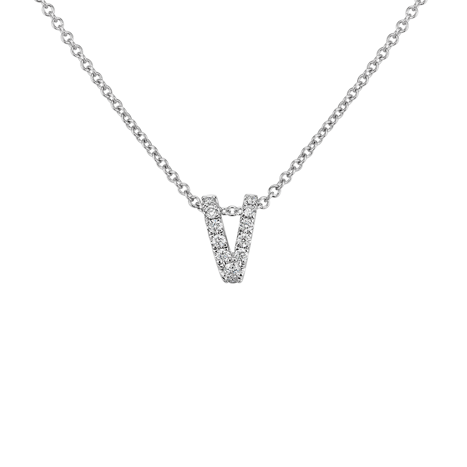 Náhrdelník s diamantmi Diamond Letter