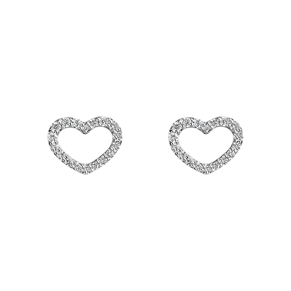 Náušnice s diamantmi Shiny Hearts