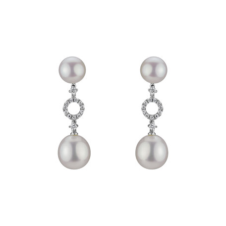 Náušnice s perlou a diamantmi Zarina Pearls