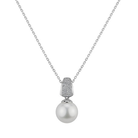 Přívěsok s perlou a diamantmi Elegant Reef