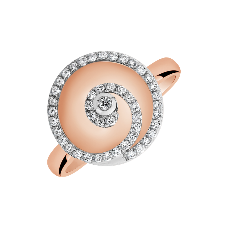 Prsteň s diamantmi Shiny Spiral