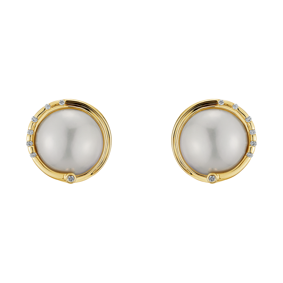 Náušnice s perlou a diamantom Hecate Pearls