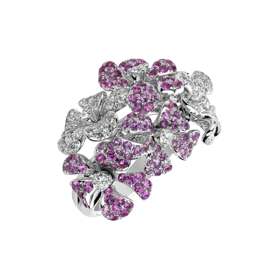 Prsteň s diamantmi a zafírmi Violet Desire