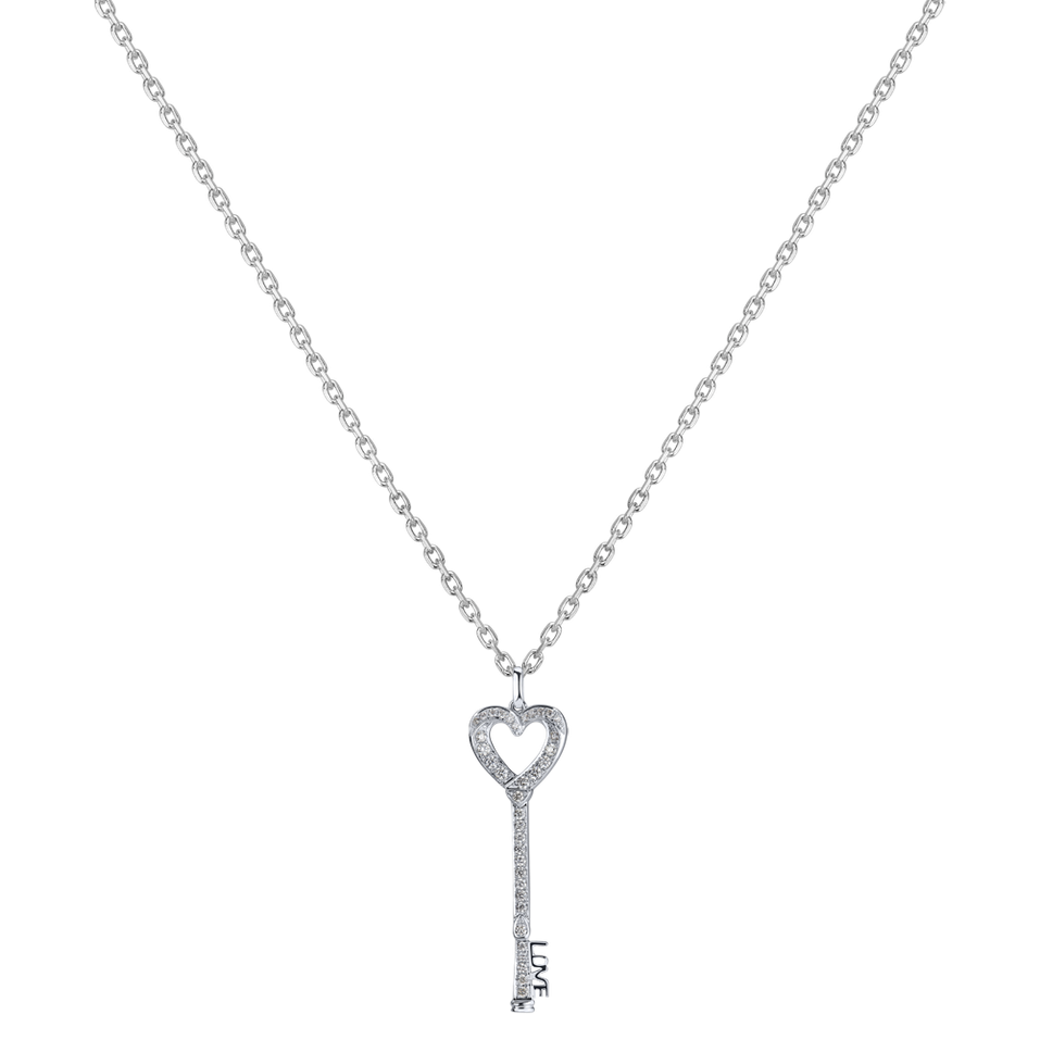 Přívěsok s diamantmi Heart Key