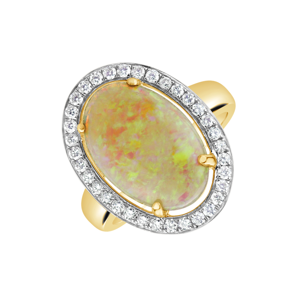 Prsteň s opálom a diamantmi Mali