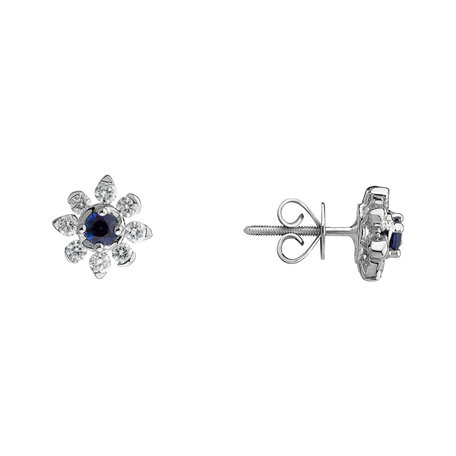 Náušnice s zafírom a diamantmi Frozen Sapphire