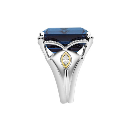 Prsteň s topásom a diamantmi Blue Rhapsody