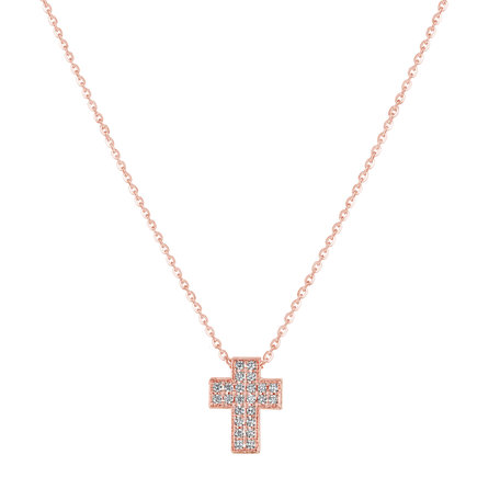 Náhrdelník s diamantmi Divine Cross