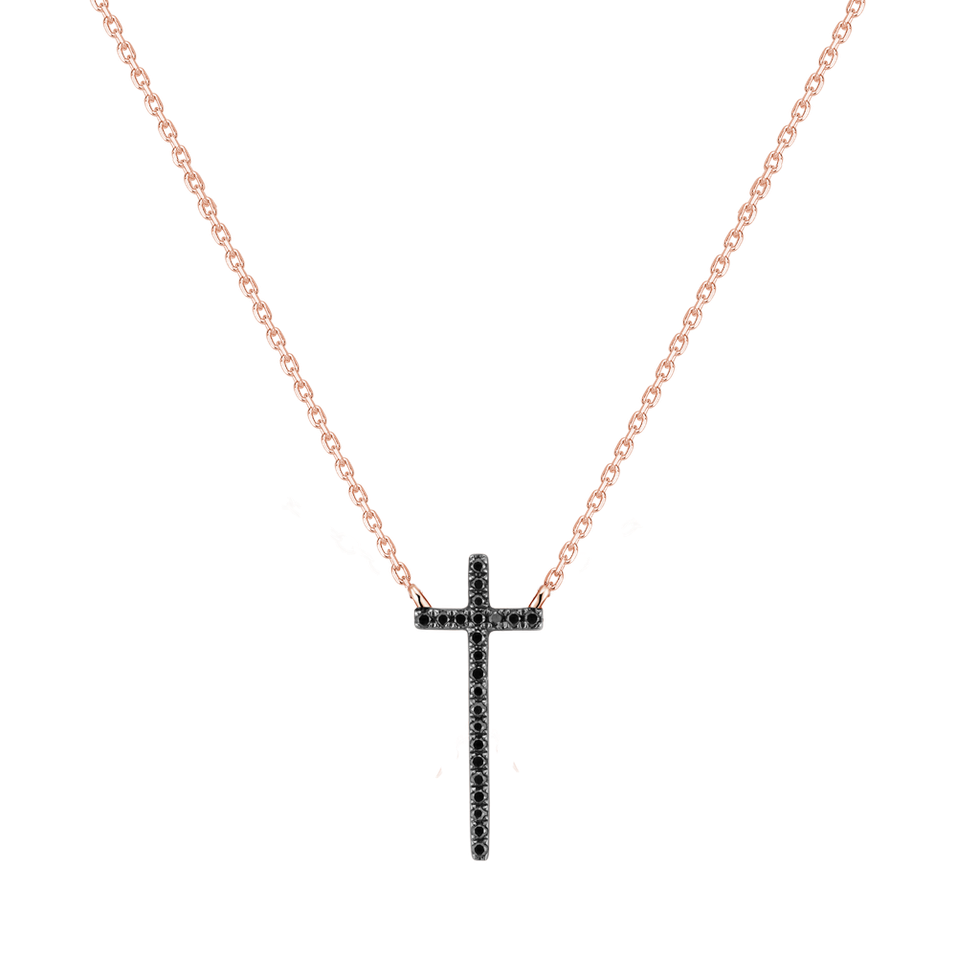 Náhrdelník s diamantmi Black Cross